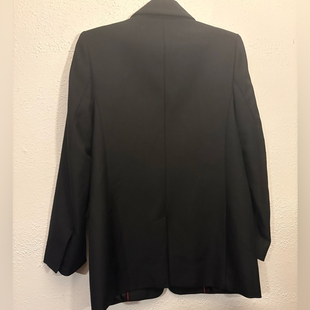 Banana Republic Lido Blazer Women's 10 Black Sculpted Italian Wool - Picture 2 of 5